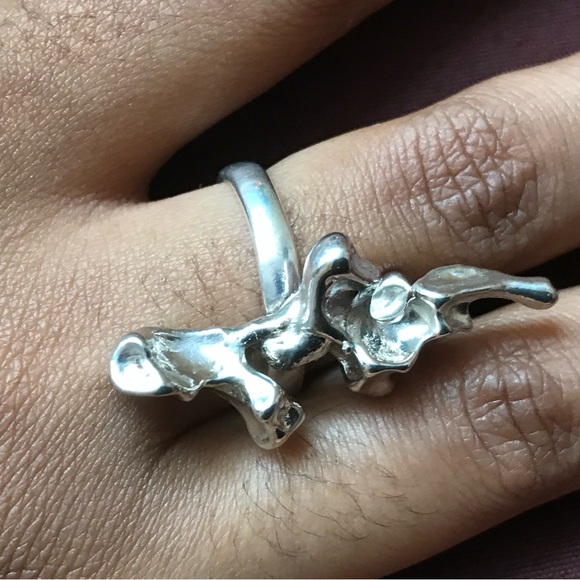Sterling Silver Free Form Ring Size 5.5 - Picture 2 of 16
